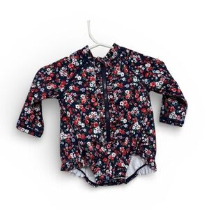 Janie and Jack Navy Floral Baby Swimsuit‎